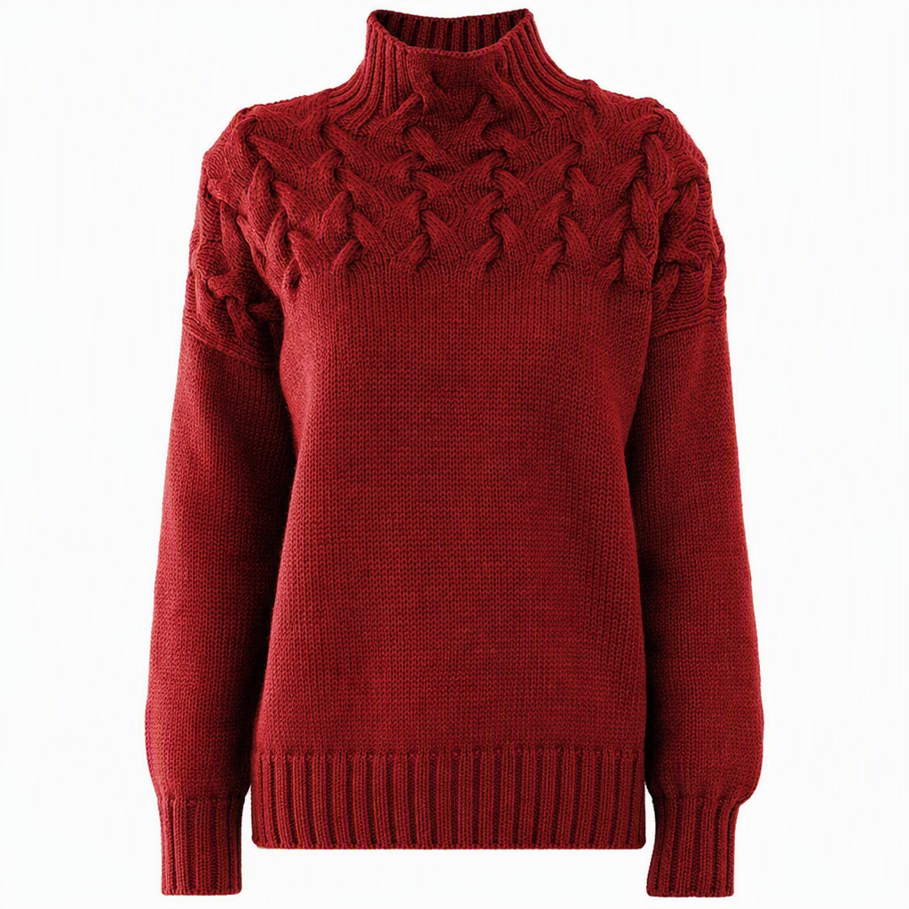 Casual Solid Color Turtleneck Knit Pullover