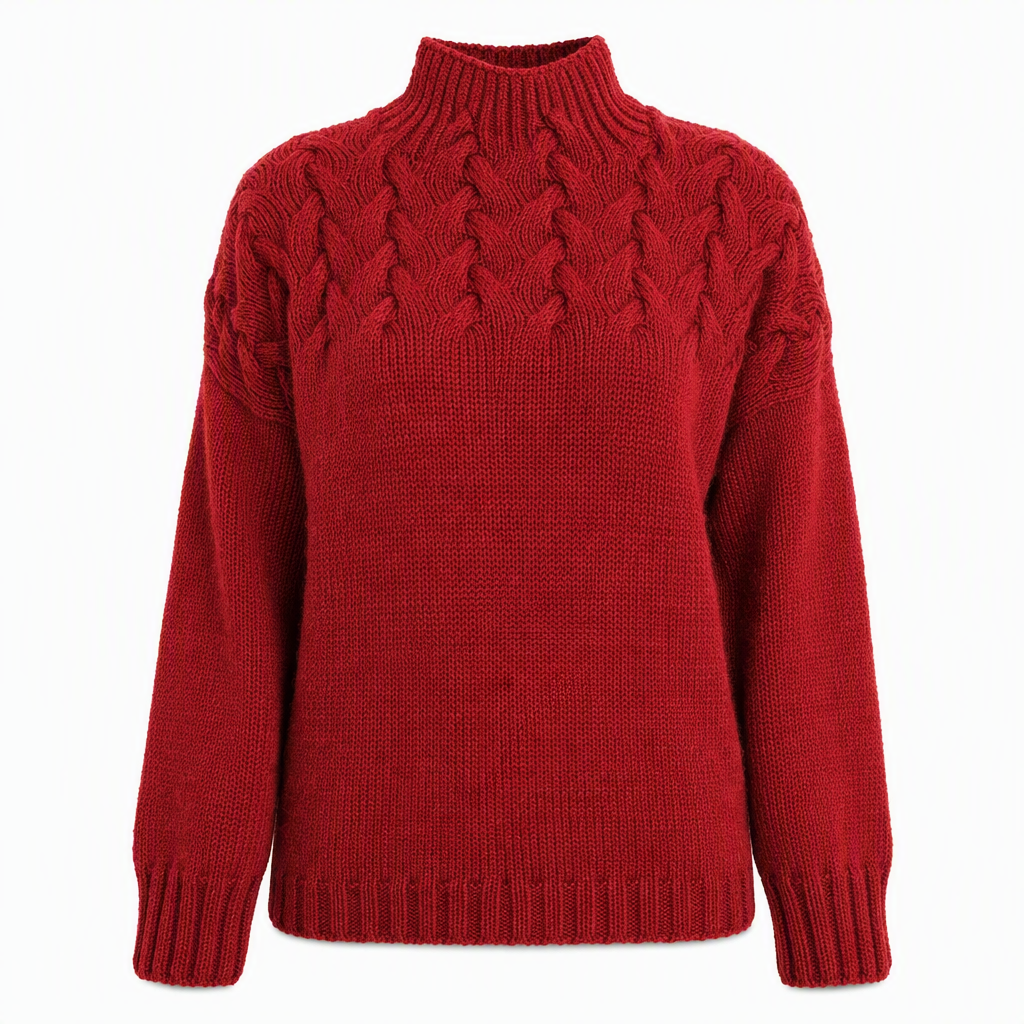 Casual Solid Color Turtleneck Knit Pullover