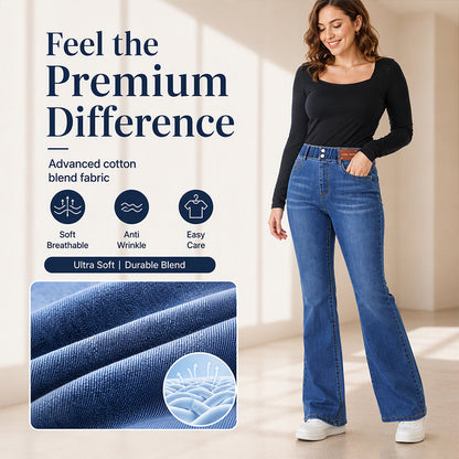 🔥Hot Sale 50% OFF!!⚡50K+ SOLD!❄️Women's High Elastic Waist Flare Jeans