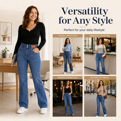 🔥Hot Sale 50% OFF!!⚡50K+ SOLD!❄️Women's High Elastic Waist Flare Jeans