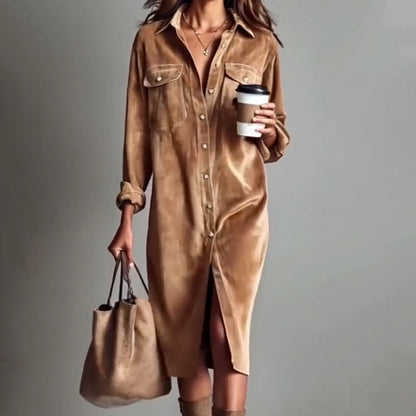 ✨ Women's Casual Shirt Dress – Elegant Button-Up Dress for Everyday Comfort & Style