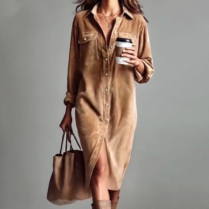 ✨ Women's Casual Shirt Dress – Elegant Button-Up Dress for Everyday Comfort & Style