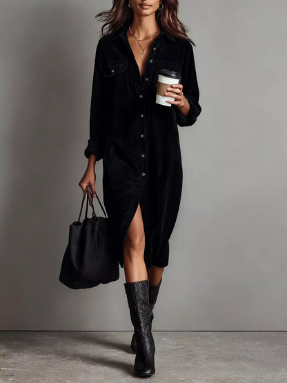 ✨ Women's Casual Shirt Dress – Elegant Button-Up Dress for Everyday Comfort & Style