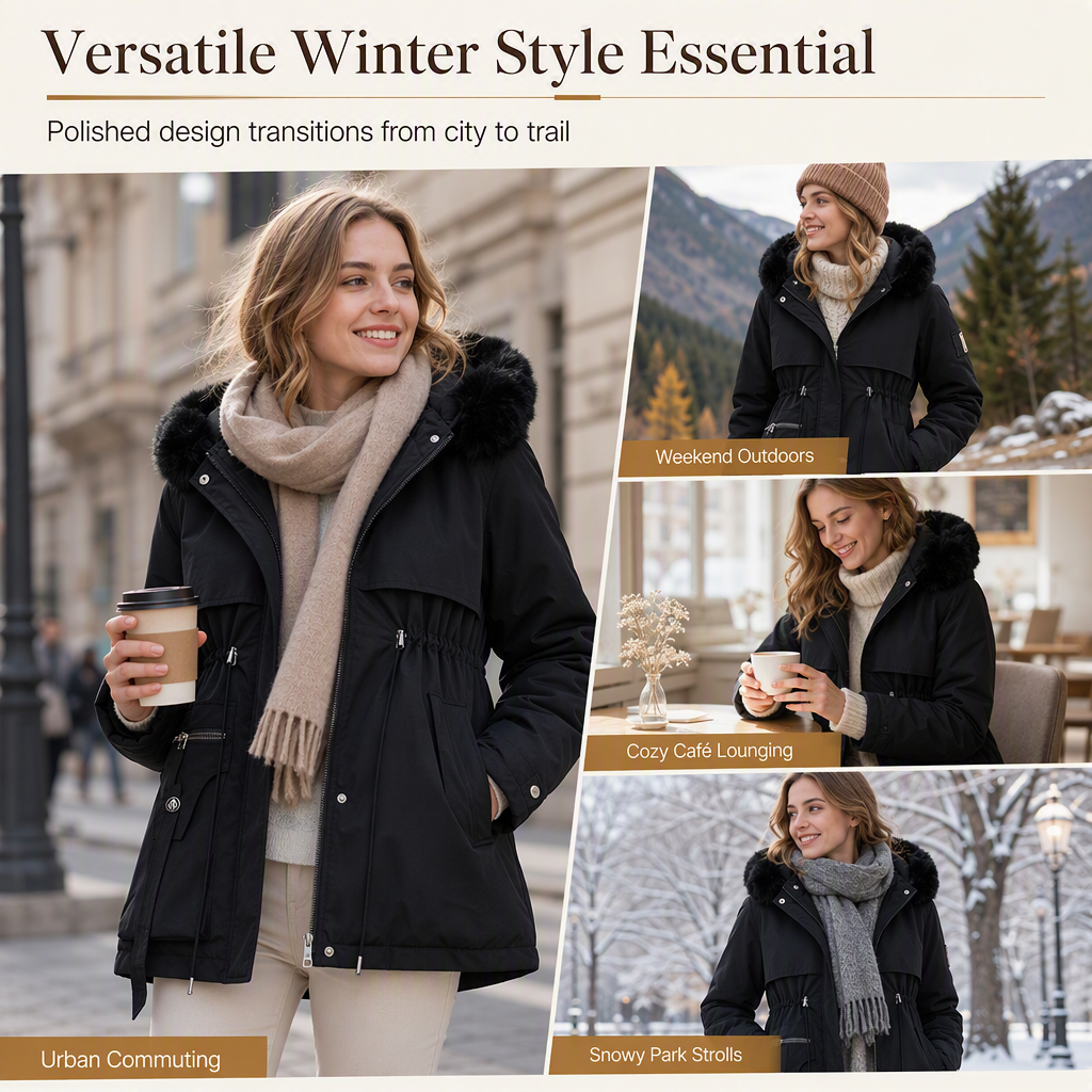 ⚡50% OFF🍁HOT SALE🍁Women's Winter Faux Fur Padded Parka【FREE SHIPPING】