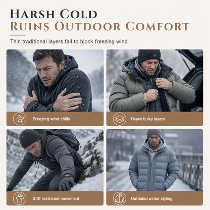 ❄️ Raised Texture, Serious Warmth | Men's Fleece-Lined Jacquard Hoodie