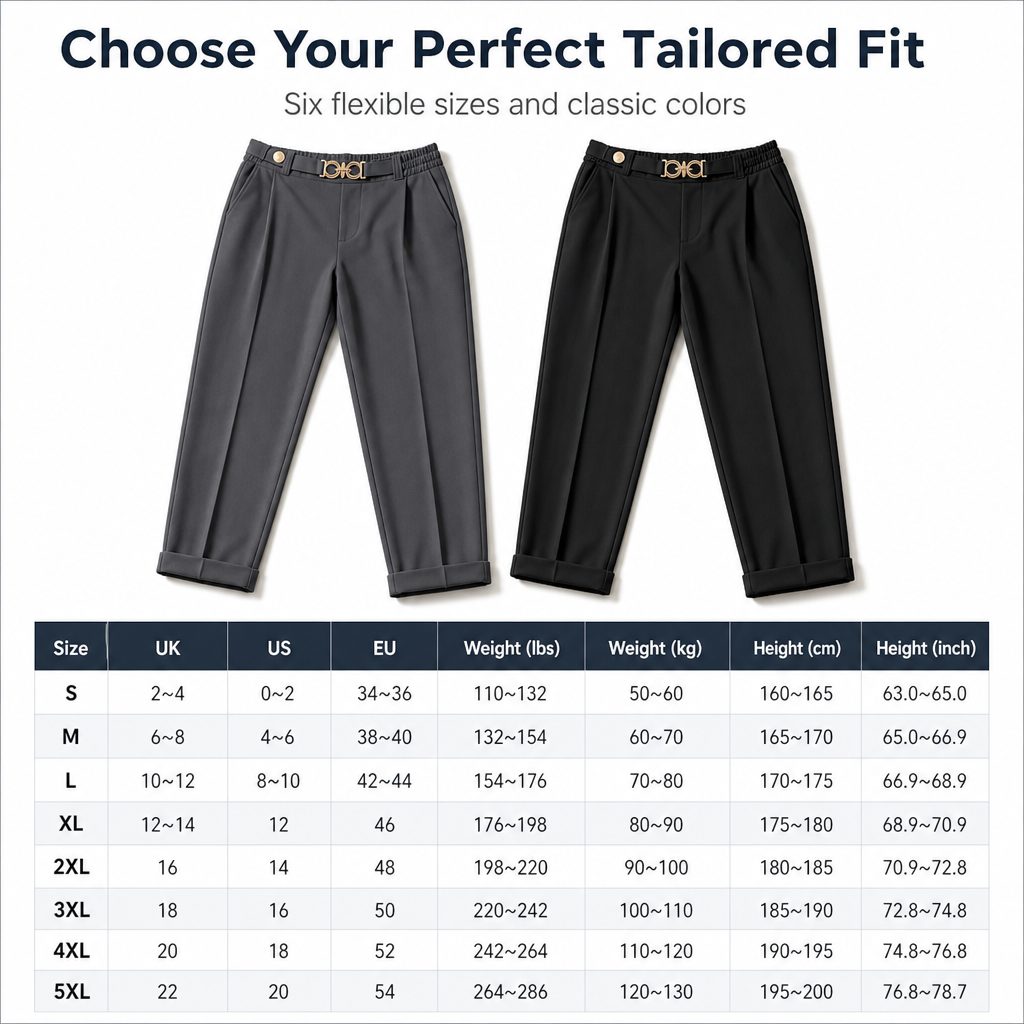 Women's Pleated Tapered Ankle Pants with Metallic Double Ring Accent Belt and Semi Elastic Waistband