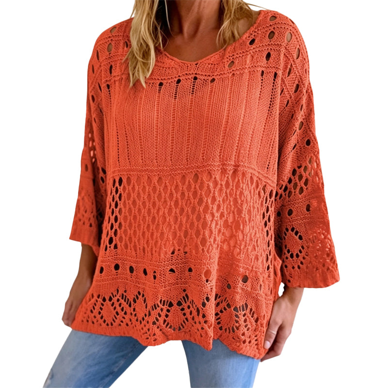 👚✨Women's Hollow-Out Crochet Knit Sweater✨