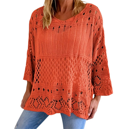 👚✨Women's Hollow-Out Crochet Knit Sweater✨