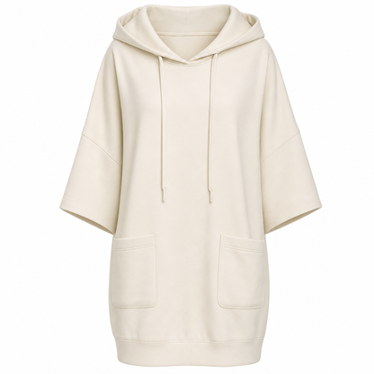 🧶✨ Women's Casual Solid Color Hooded Sweatshirt