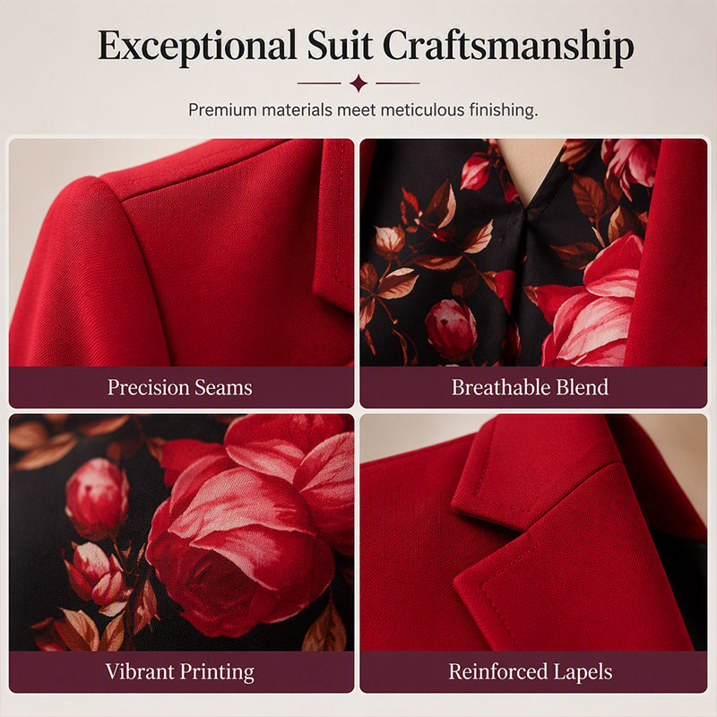 🌺 One Set, Polished from Desk to Dinner | Women's Floral 3-Piece Suit Set