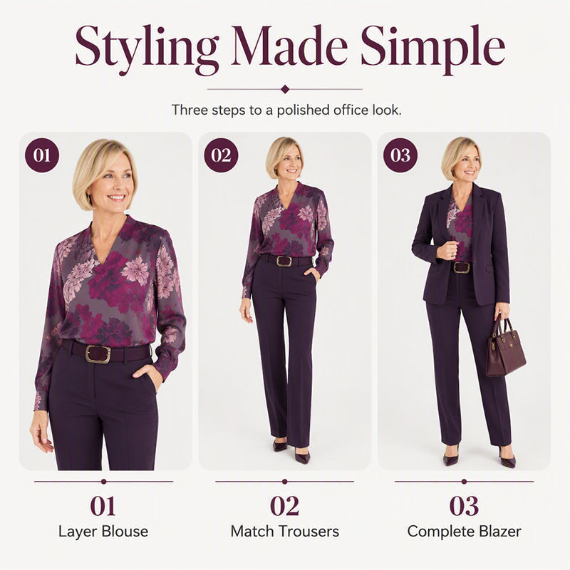 🌺 One Set, Polished from Desk to Dinner | Women's Floral 3-Piece Suit Set