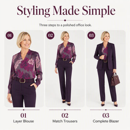 🌺 One Set, Polished from Desk to Dinner | Women's Floral 3-Piece Suit Set