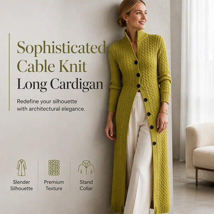 🧶 Long-Line Warmth, Flattering Texture | Women's Cable Knit Duster Cardigan ⚡