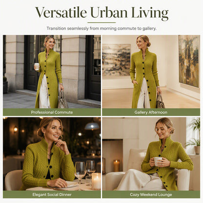 🧶 Long-Line Warmth, Flattering Texture | Women's Cable Knit Duster Cardigan ⚡
