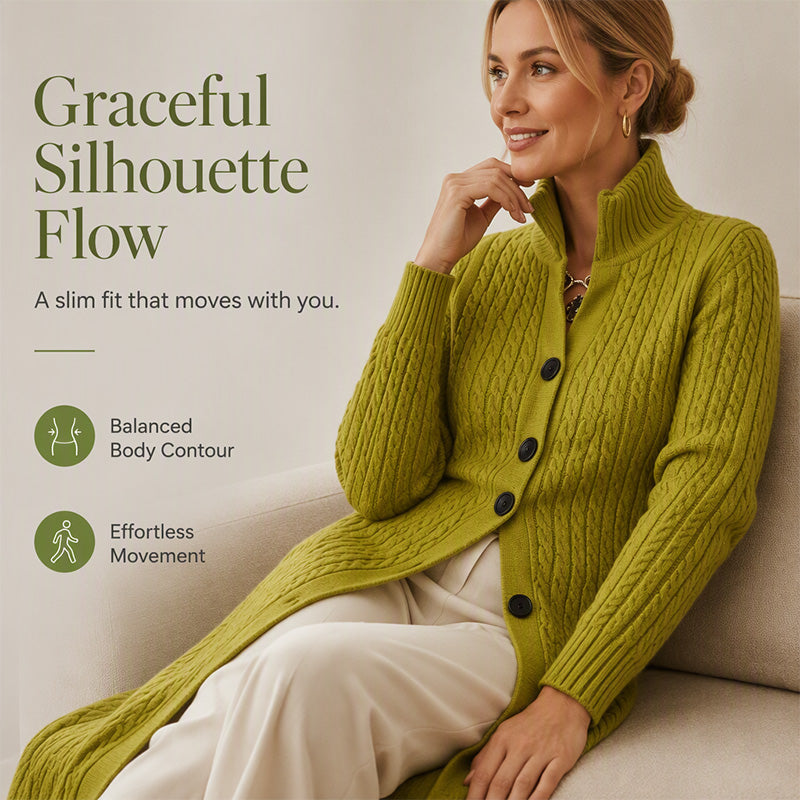 🧶 Long-Line Warmth, Flattering Texture | Women's Cable Knit Duster Cardigan ⚡
