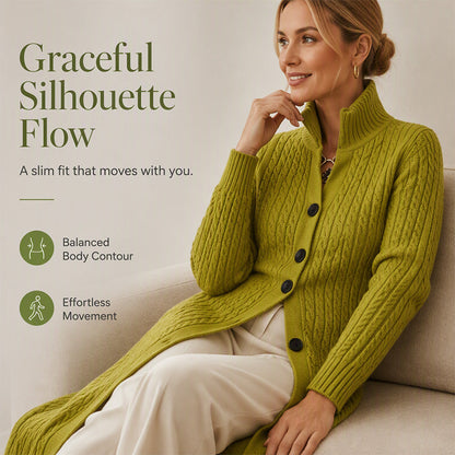 🧶 Long-Line Warmth, Flattering Texture | Women's Cable Knit Duster Cardigan ⚡