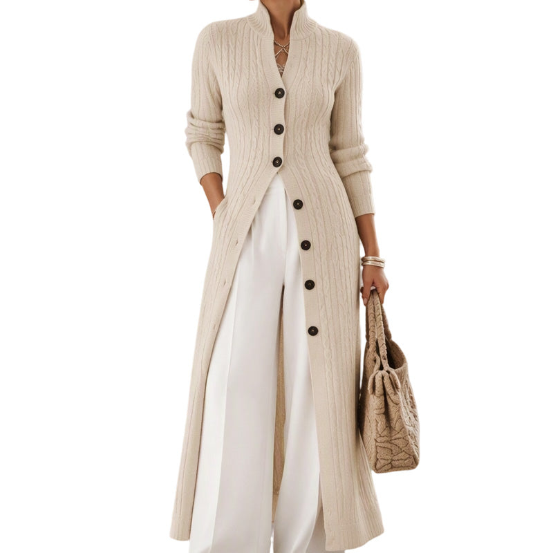 🧶 Long-Line Warmth, Flattering Texture | Women's Cable Knit Duster Cardigan ⚡
