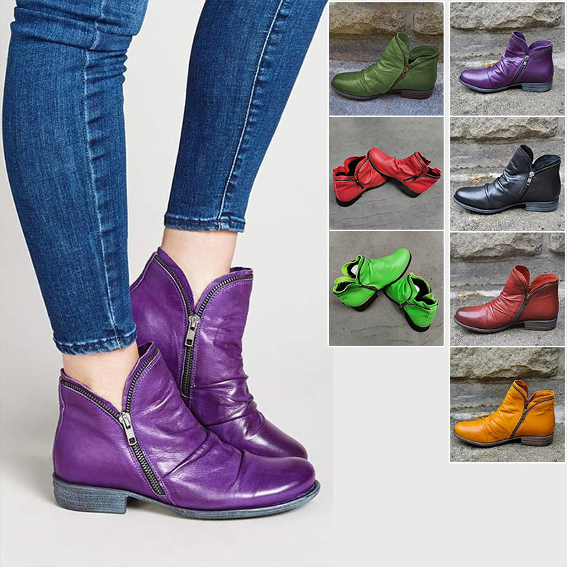 📢📢50% off!!! 🎉✨ Stylish, comfortable women's boots with a side zipper, made of PU leather