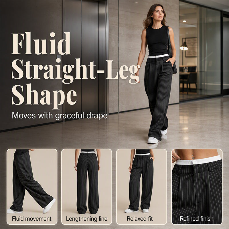 Women's High Waist Straight Leg Pants