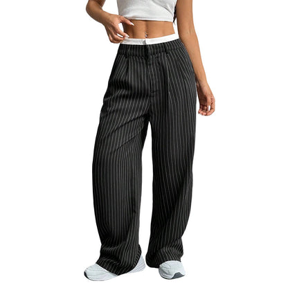 Women's High Waist Straight Leg Pants