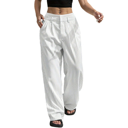 Women's High Waist Straight Leg Pants