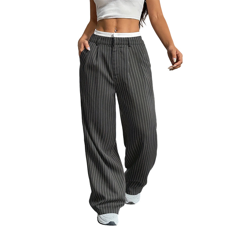 Women's High Waist Straight Leg Pants