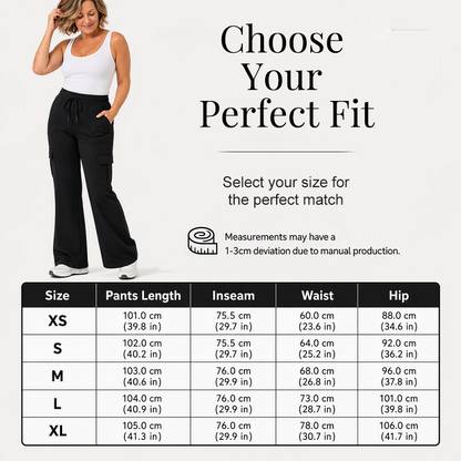 👖 ✨ Women's High-Waisted Drawstring Cargo Flare Pants