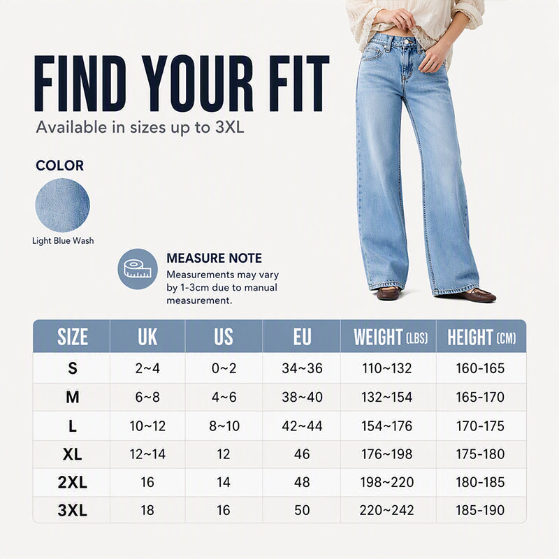 Women's High Elastic Wide-Leg Denim Jeans