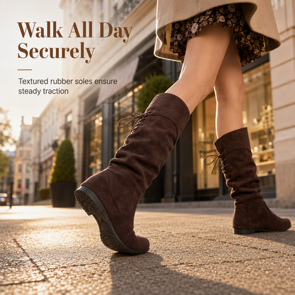 Hot Sale 50% OFF💖Women's Lace Up Slouchy Mid-Calf Boots 