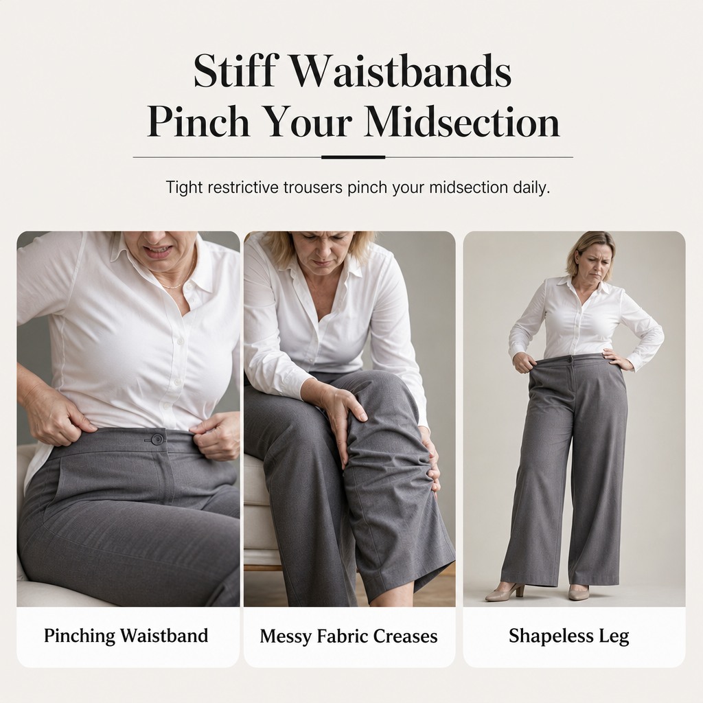 ✨ Polished Comfort | Women's High-Waisted Tailored Wide-Leg Pants with Flowy Drape