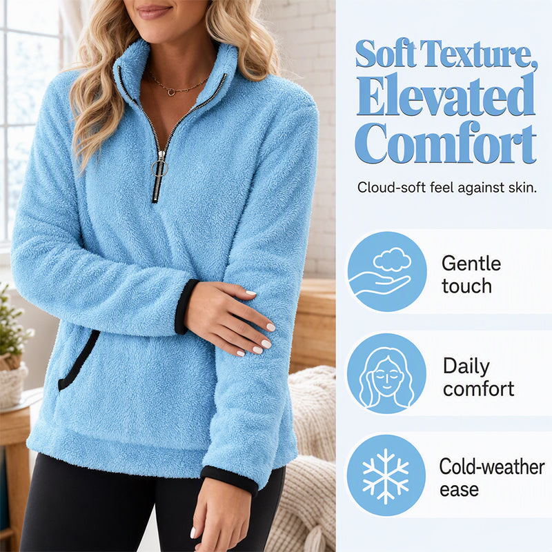 👚✨Women's Half-Zip Warm Plush Sweatshirt✨