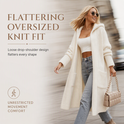 🔥LAST DAY SALE 50% OFF!!🧶Women's Long Hooded Knit Cardigan✨