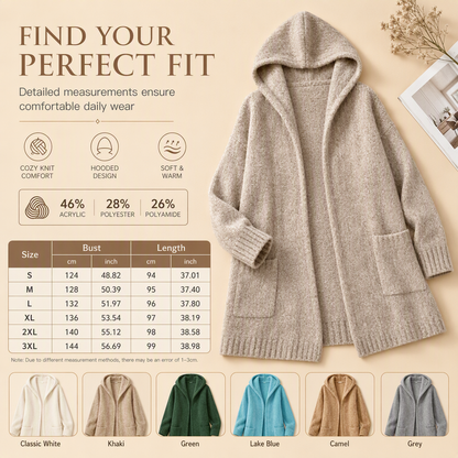 🔥LAST DAY SALE 50% OFF!!🧶Women's Long Hooded Knit Cardigan✨
