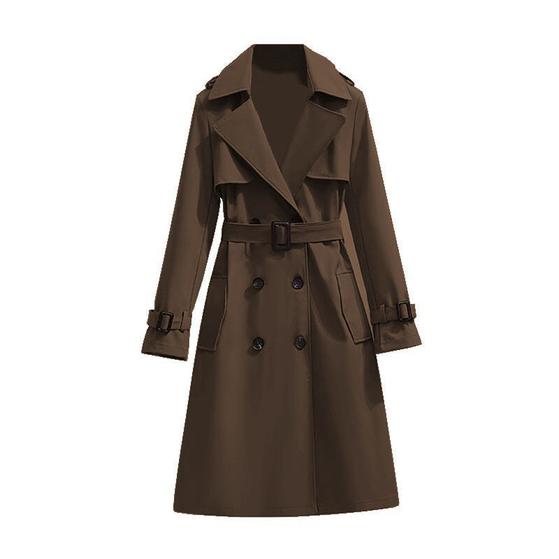 🧥 Smooth Drape, Polished Silhouette | Women's Mid-Length Trench Coat ⚡