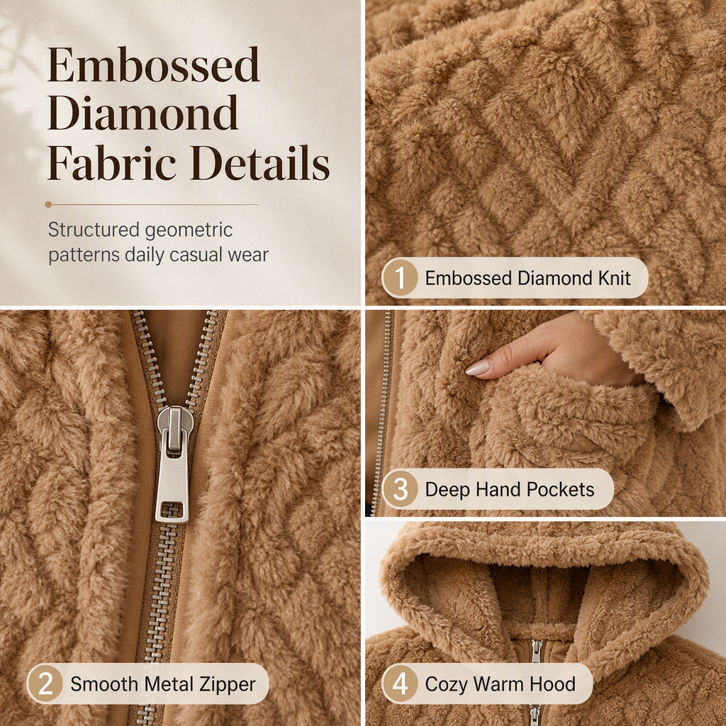 👚✨Women's Casual Plush Solid Color Cardigan✨