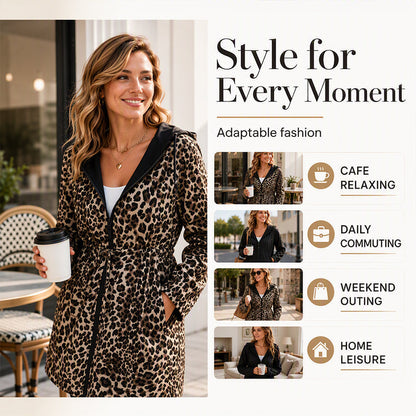 Women's Reversible Leopard Print Hooded Jacket
