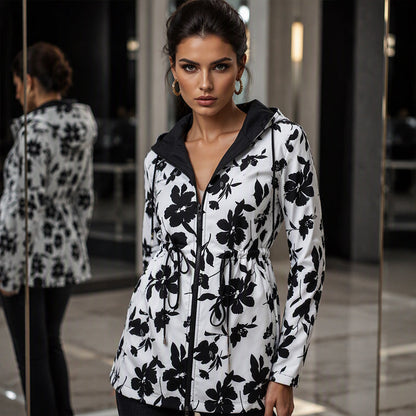 Women's Reversible Leopard Print Hooded Jacket