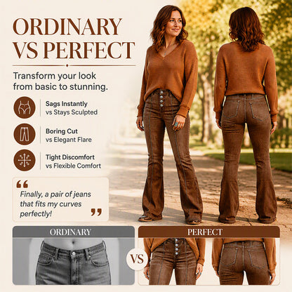 👖 Stretch Comfort, Flattering Flare | Women's High-Waist Jeans ⚡ Free Shipping