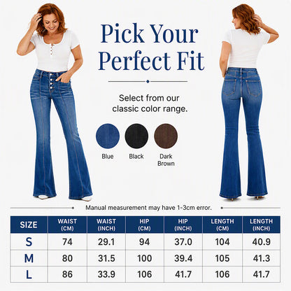 👖 Stretch Comfort, Flattering Flare | Women's High-Waist Jeans ⚡ Free Shipping