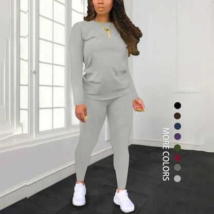 🌈 ✨ Women's Long Sleeve Top & Pants 2-Piece Set