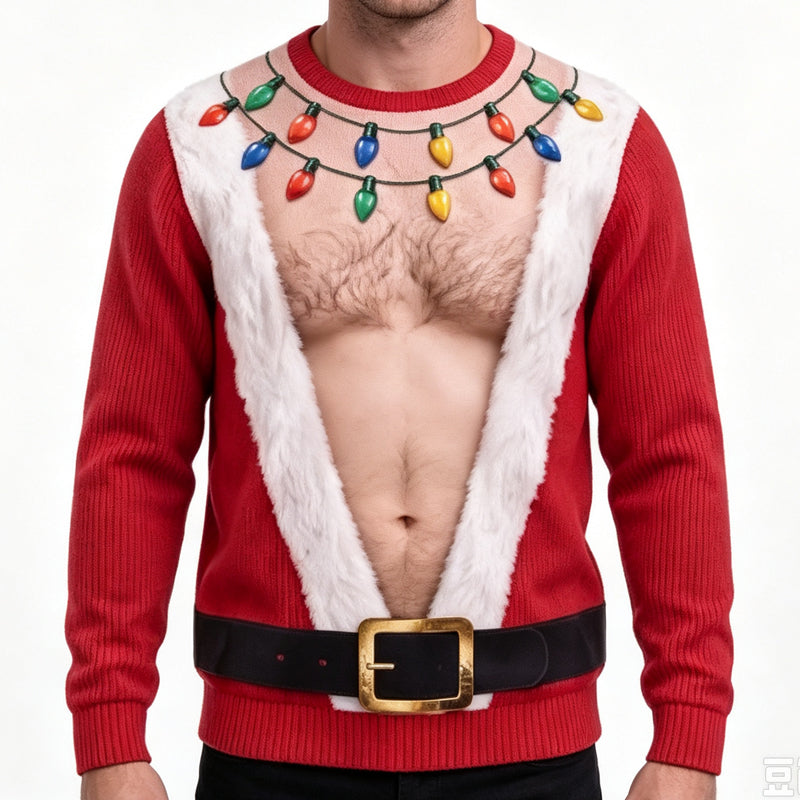 Men's Funny Christmas 3D Printed Muscle Sweatshirt