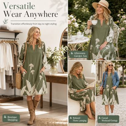Women's Dress Available in Brown and Green Sizes S to 5XL