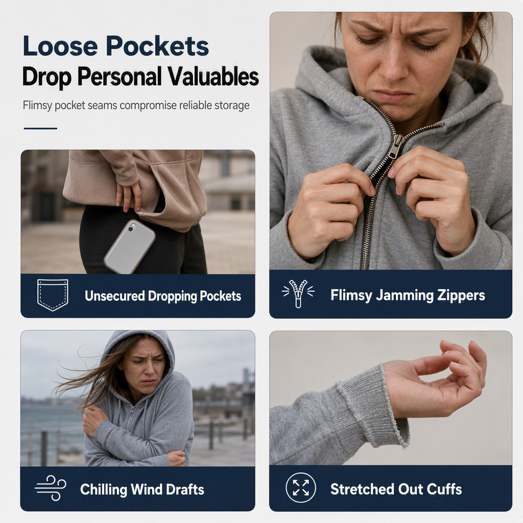 🧶 Women's Premium Full Zip Hooded with Zipper Pockets