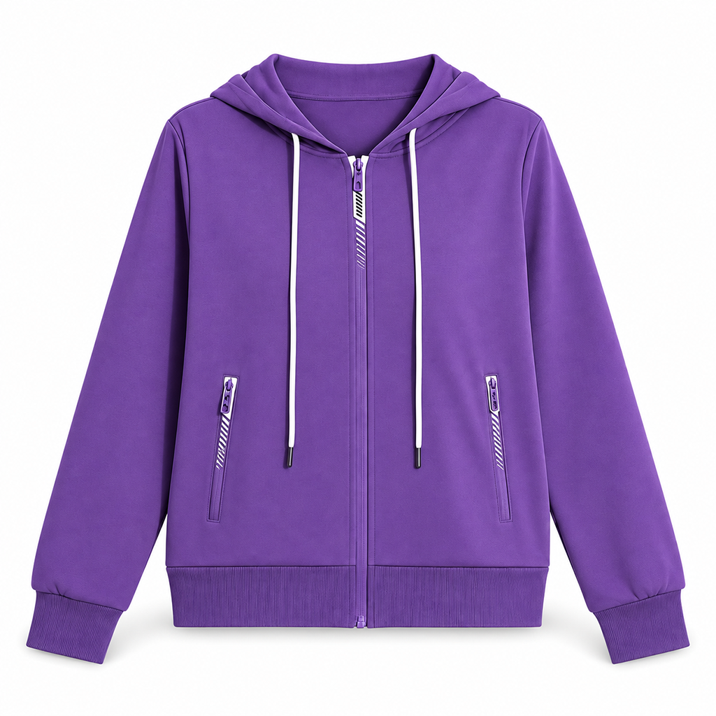 🧶 Women's Premium Full Zip Hooded with Zipper Pockets