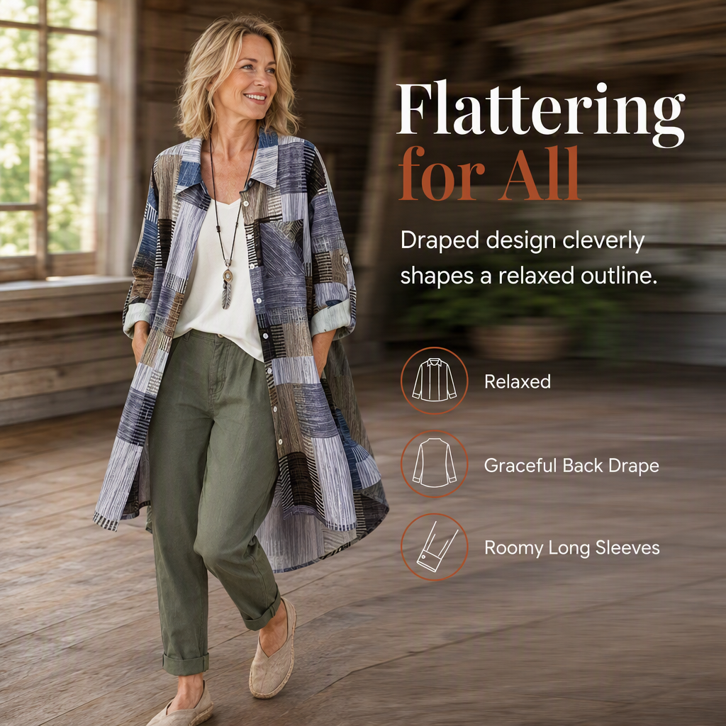 Casual Loose Fit Plaid Long Sleeve Shirt Plus Size Sun Protection Outerwear for Spring and Autumn