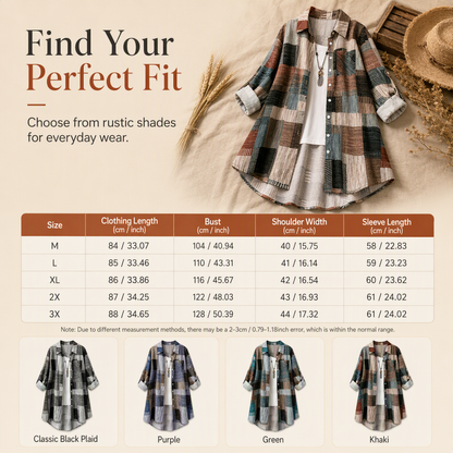 Casual Loose Fit Plaid Long Sleeve Shirt Plus Size Sun Protection Outerwear for Spring and Autumn