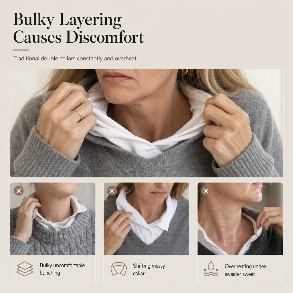 Women's Fake Two-Piece V-Neck Knit Top