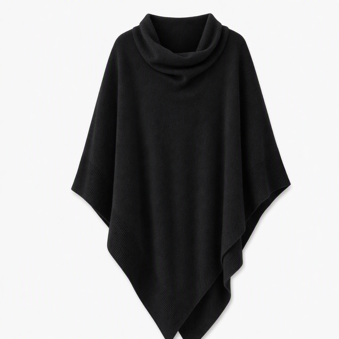 Women's Elegant Knitted Shawl Wrap Solid Color Loose Fit Versatile Cape