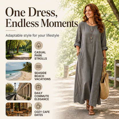Women's Casual Maxi Dress with Pockets