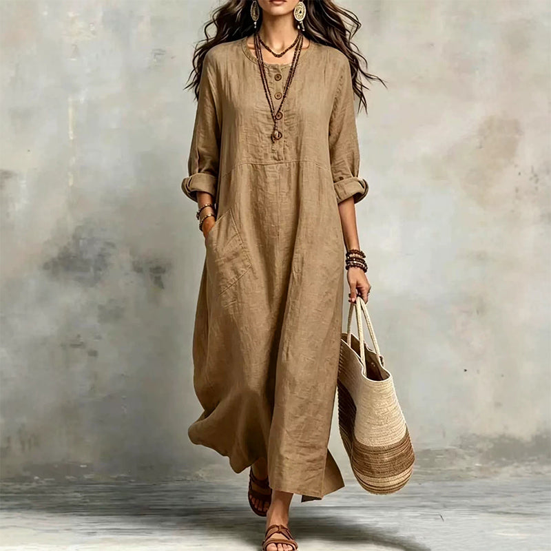 Women's Casual Maxi Dress with Pockets